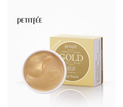 Petitfee Premium Gold & EGF Eye Patch 60pcs - гидрогелевые патчи премиум с золотом и EGF экстрактом