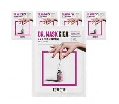 Rovectin Rovectin Skin Essentials Dr. Mask Cica 5ea - Тканевая маска с центеллой 5шт