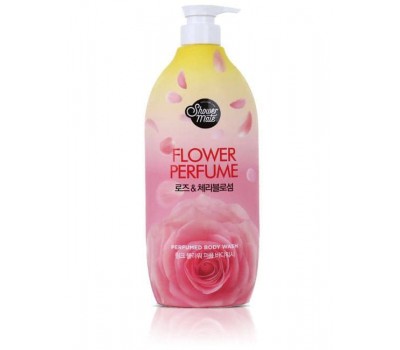 Shower Mate Flower Perfume Pink Rose & Cherry Blossom Body Wash 900ml