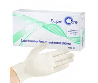 Super Care Latex Powder Free Examination Gloves M 100ea - Латексные перчатки 100шт