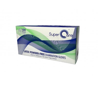 Super Care Latex Powder Free Examination Gloves S 100ea