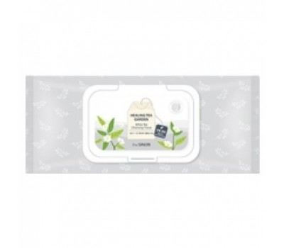 THE SAEM HEALING TEA GARDEN WHITE TEA CLEANSING TISSUE (20 napkins) - Увлажняющие очищающие салфетки (20 салфеток)
