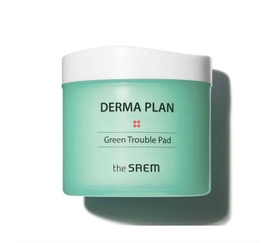 THE SAEM Derma Plan Green Trouble Pad 70ea - Пилинг пэды для чувствительной кожи 70шт
