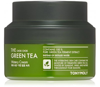 Tony Moly Chok Chok Green Tea Watery Cream 100ml - Крем на основе ферментированного экстракта зелёного чая 100мл