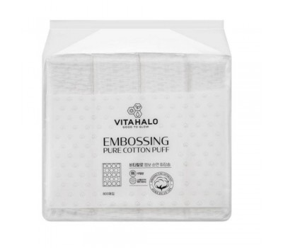 Vitahalo Embossing Pure Cotton Puff 800ea - Ватные диски 800шт