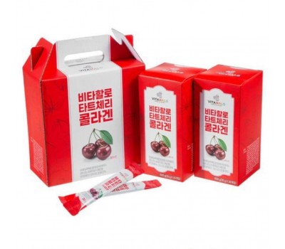 Vitamin Village Tart Cherry Collagen Jelly Stick 60ea x 20g - Вишневый коллагеновый стик 60шт х 20г