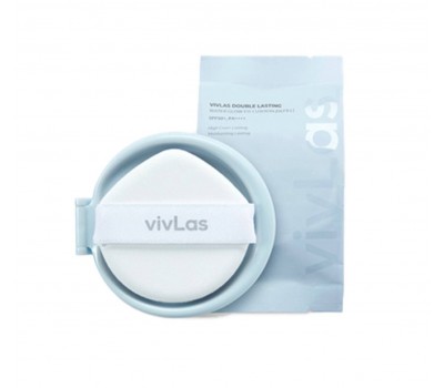Vivlas Double Lasting Water Glow Fit Cushion SPF50+ PA++++ No.21 Refill 15g + Puff