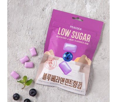 PEACOCK Raw Sugar Blueberry Mint Gum 105g
