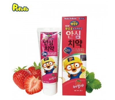Pororo Ansim Toothpaste For Kids Strawberry 80 g - безопасная зубная паста с вкусом клубники
