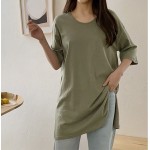 Women's Oversized U-Neck T-shirt (Free Size)

