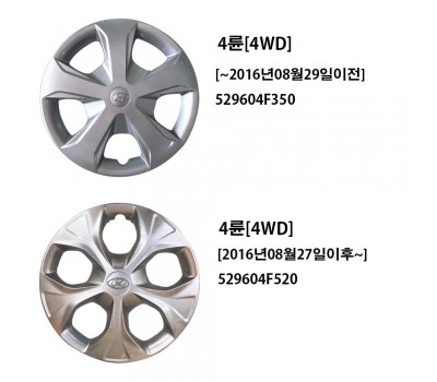 Porter 2 Hyundai Mobis Genuine 4WD/4WD Wheel Cap/Wheel Cover/Wheel Hub Cap 529604F350/529604F520